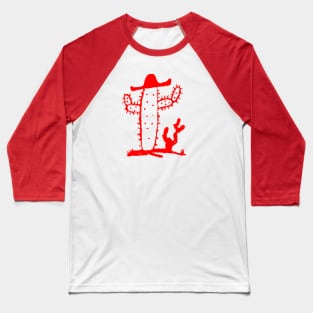 Cute neon cactus in a sombrero hat Baseball T-Shirt